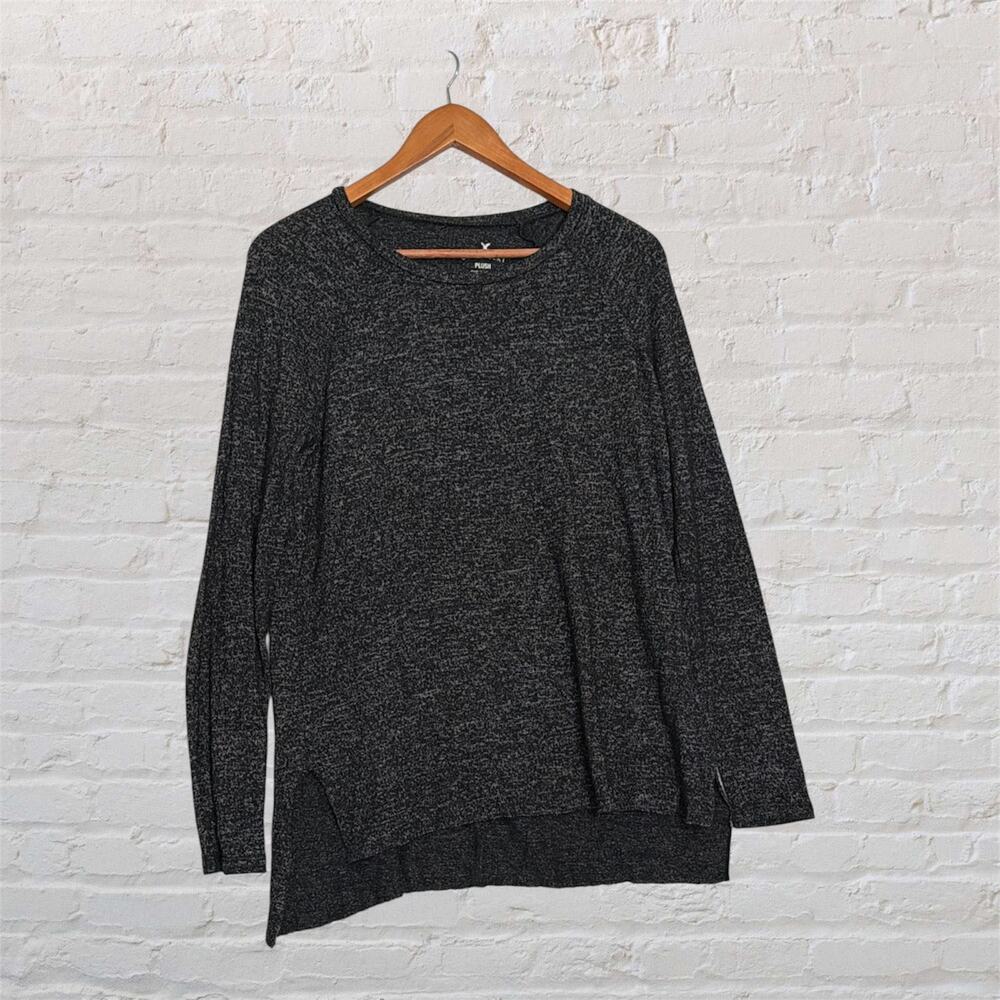 American Eagle Soft Sexy Plush Sweater Small Dark Heather‎ Gray Hi Low Small
